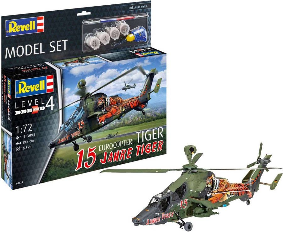 Revell 1:72 63839 Eurocopter Tiger 15 Years Tiger Model Set Plastic Modelbouwpakket