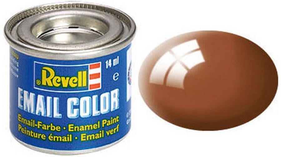 Revell #80 Mud Brown Gloss RAL8003 Enamel 14ml Verf potje