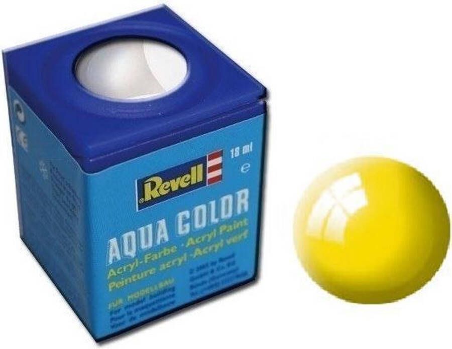 Revell Aqua #12 Yellow Gloss RAL1018 Acryl 18ml Verf potje