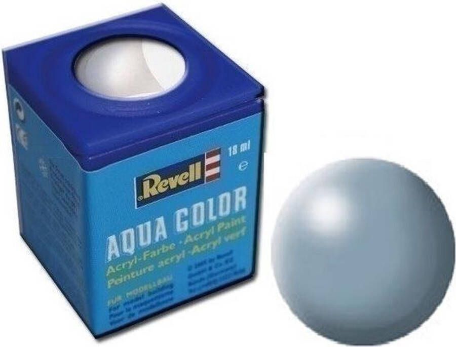 Revell Aqua #374 Grey Satin RAL7001 Acryl 18ml Verf potje