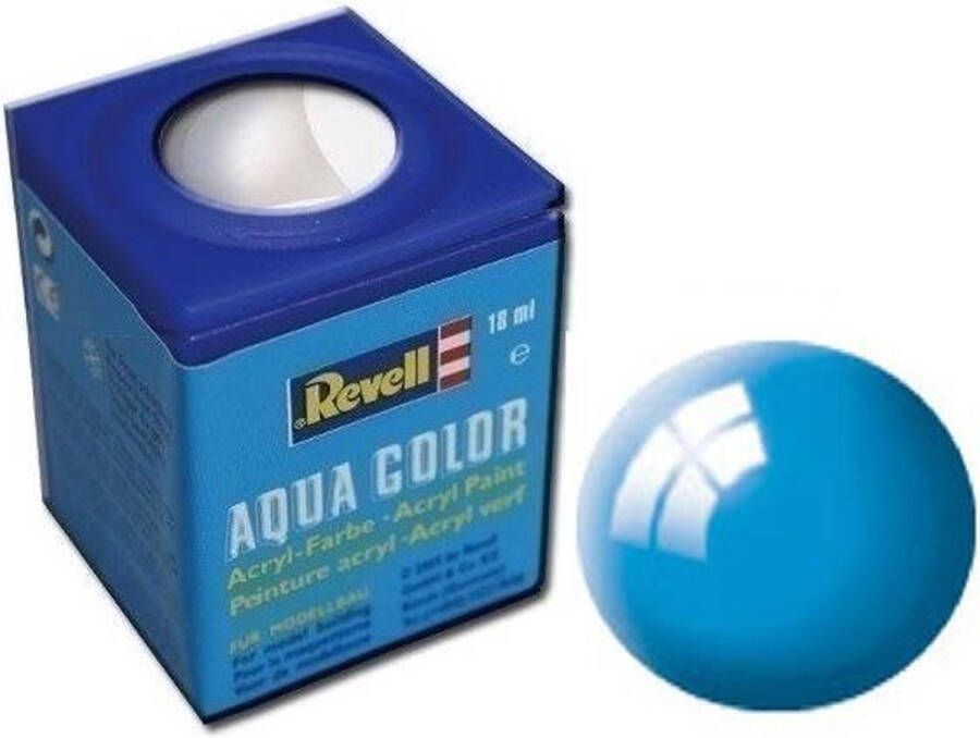 Revell Aqua #50 Light Blue Gloss RAL5012 Acryl 18ml Verf potje