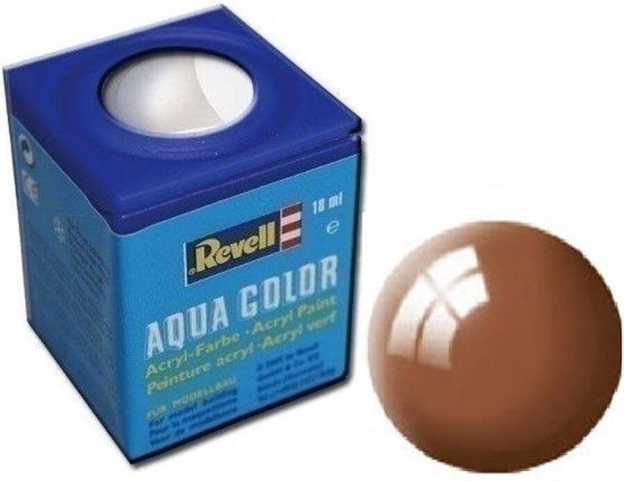 Revell Aqua #80 Mud Brown Gloss RAL8003 Acryl 18ml Verf potje