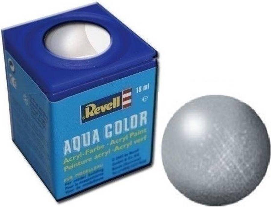 Revell Aqua #90 Silver Metallic Acryl 18ml Verf potje