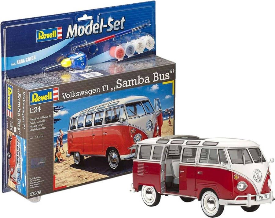 Revell modelbouwset VW T1 Samba-bus 181 mm schaal 1:24