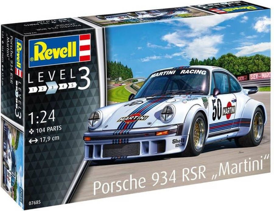 Revell modelbouwset Porsche 934 R Martini 1:24 wit 104-delig