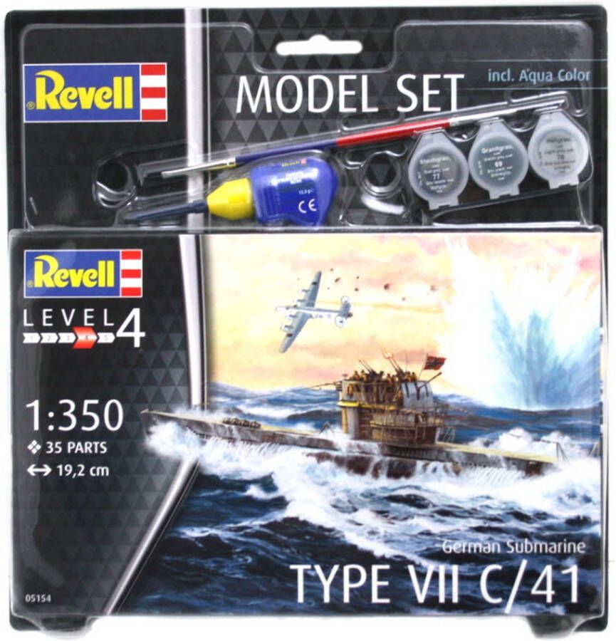 Revell Modelbouwset U-boot Type Vii C 41 188 Mm Schaal 1:1200