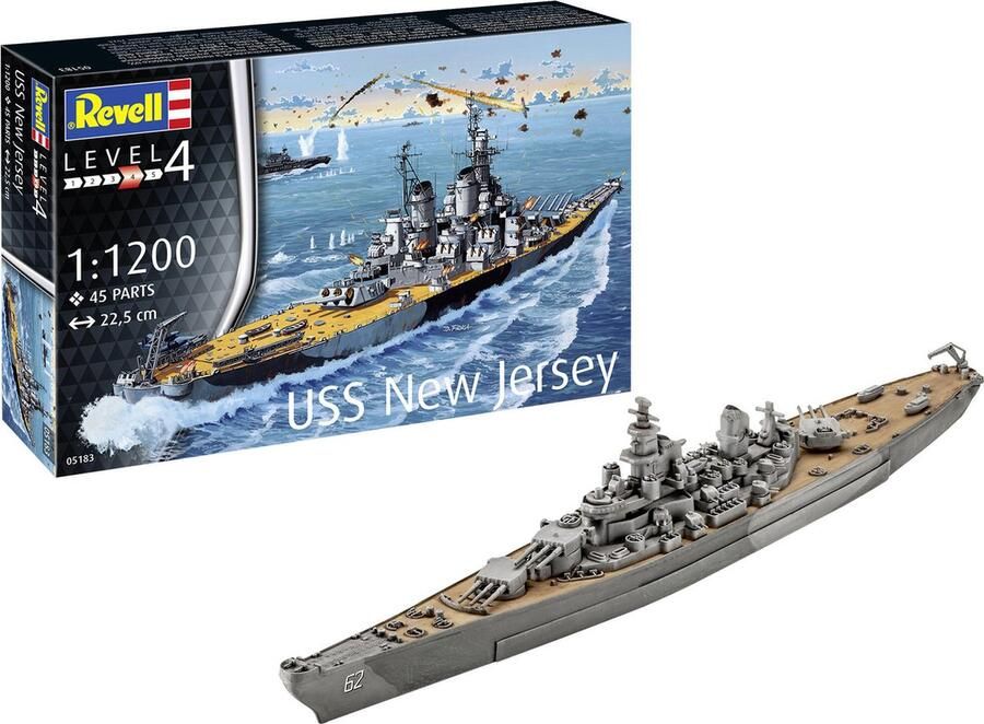 Revell 1:1200 05183 Battleship USS New Jersey Plastic Modelbouwpakket