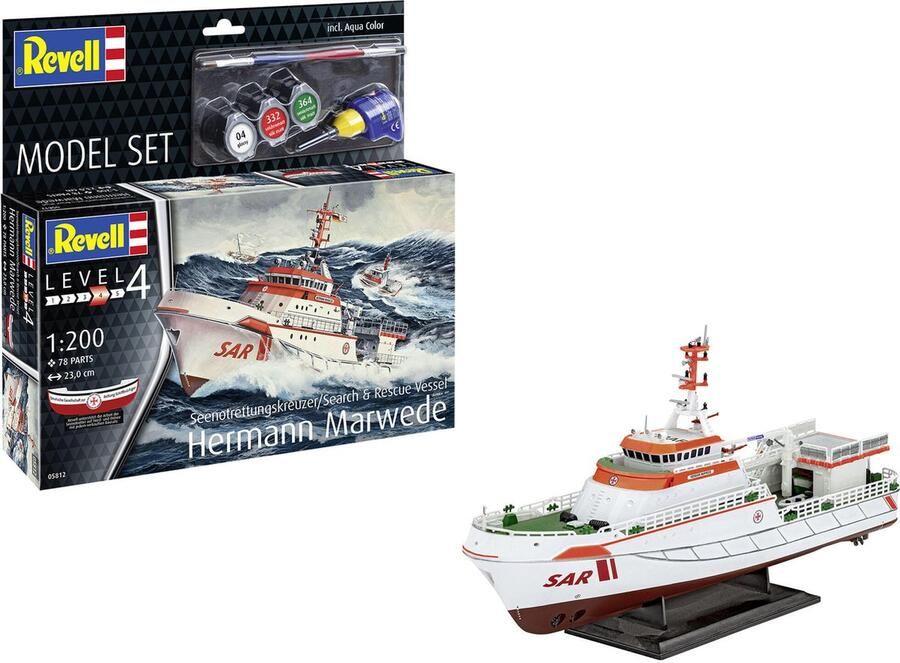 Revell 1:200 65812 Seenotkreuzer Hermann Marwede Lifeboat DGzRS 46 Model Set Plastic Modelbouwpakket