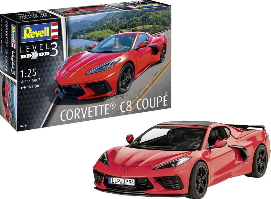 Revell 1:25 07714 Chevrolet Corvette C8 Coupe Sport Auto Plastic Modelbouwpakket