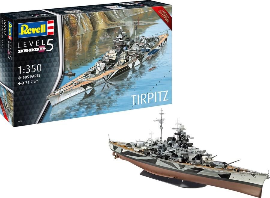 Revell 1:350 05096 Duits Slagschip Tirpitz Limited Edition Plastic Modelbouwpakket