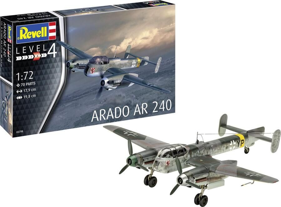 Revell 1:72 03798 Arado Ar 240 Propeller Vliegtuig Plastic Modelbouwpakket