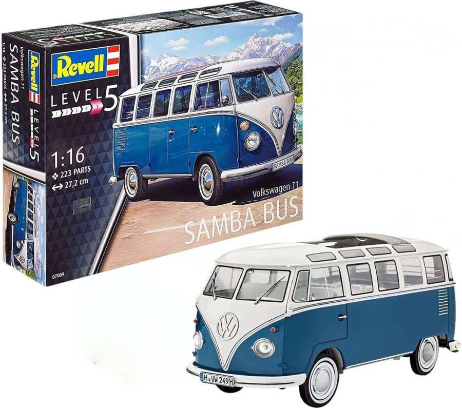 Revell 1:16 07009 Volkswagen VW Typ 2 T1 Samba Bus Plastic Modelbouwpakket