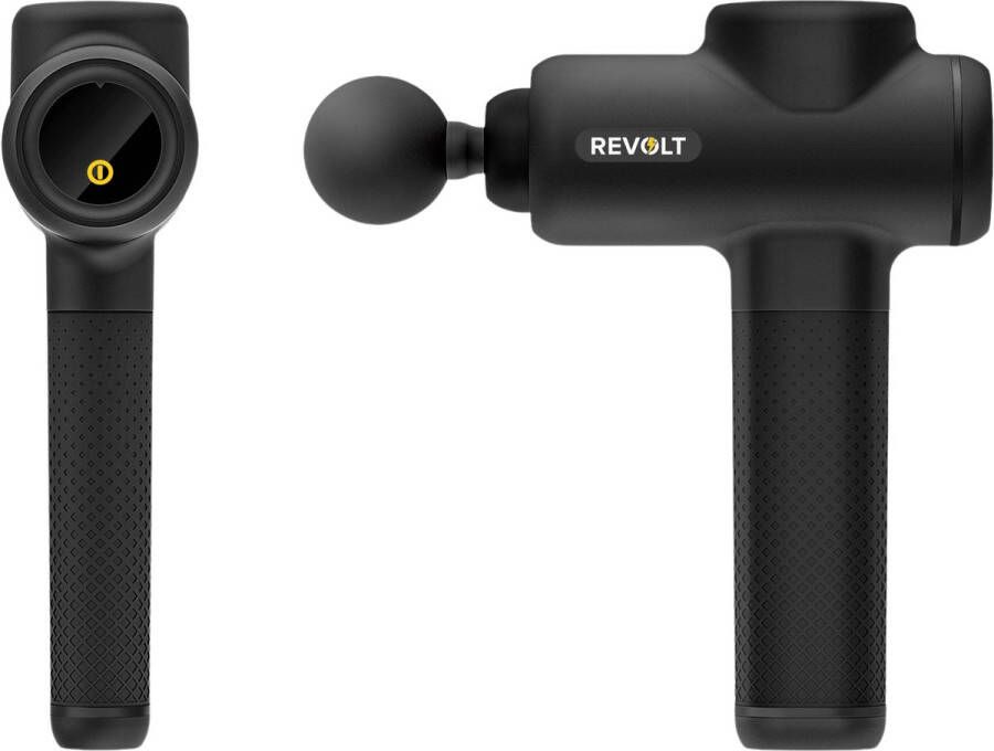 Revolt Luxe Massage Gun Extra Sterk Voor Spierherstel & Blessures Hoge Amplitude 6 Verschillende Snelheden 6 Opzetstukken Luxe Opbergkoffer Zwart 839g