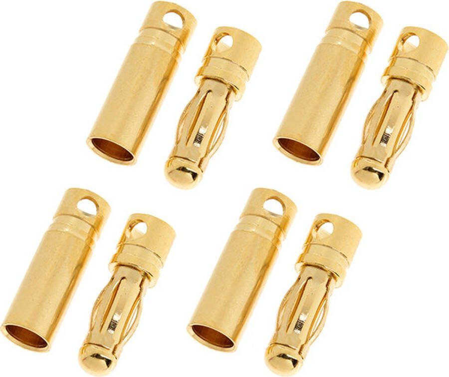 Revtec Connector 4.0mm Goudcontacten Kort Man. + Vrouw. 4 paar
