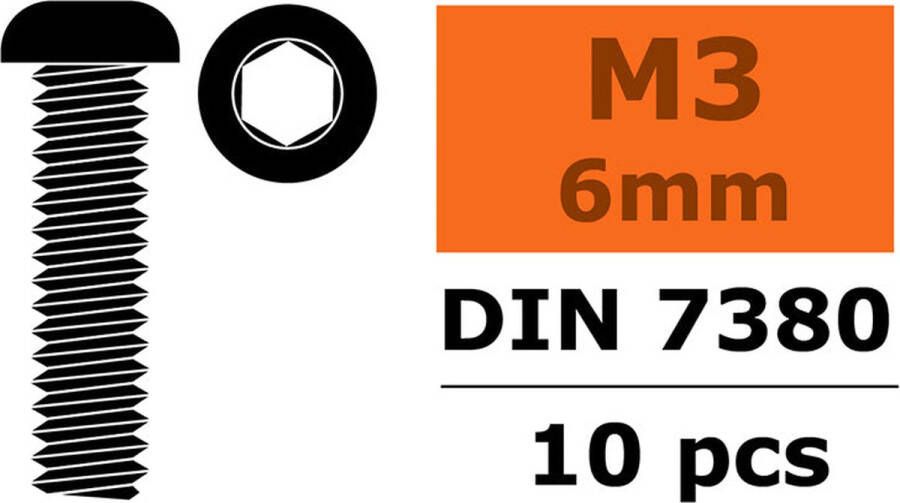 Revtec Laagbolkopschroef Binnenzeskant M3X6- Staal 10 st