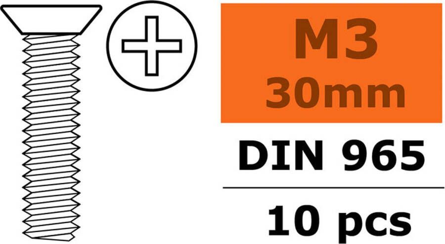 Revtec Verzonkenkopschroef Philips M3X30 Gegalvaniseerd staal 10 st