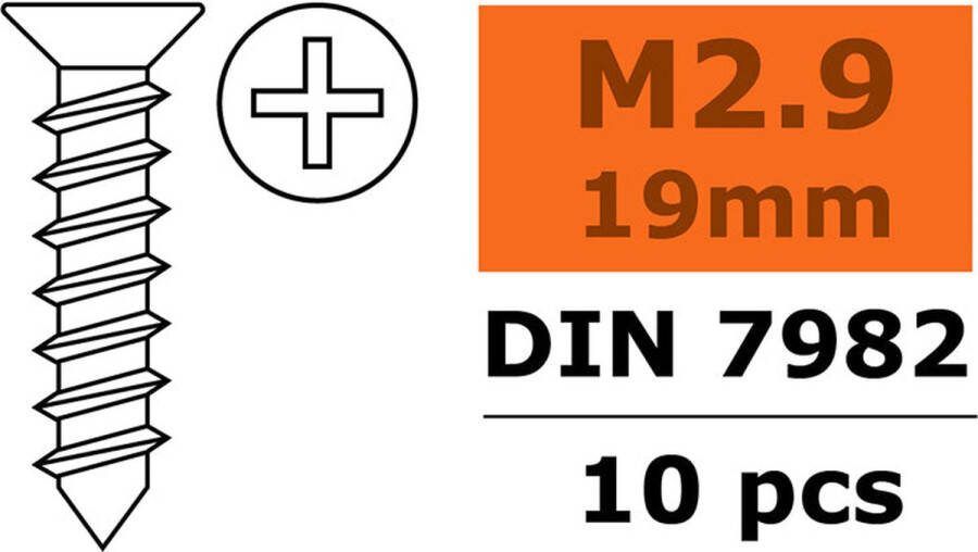 Revtec Zelftappende verzonkenkopschroef 2 9X19mm Gegalvaniseerd staal 10 st