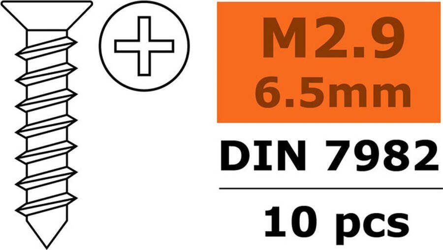 Revtec Zelftappende verzonkenkopschroef 2 9X6 5mm Gegalvaniseerd staal 10 st