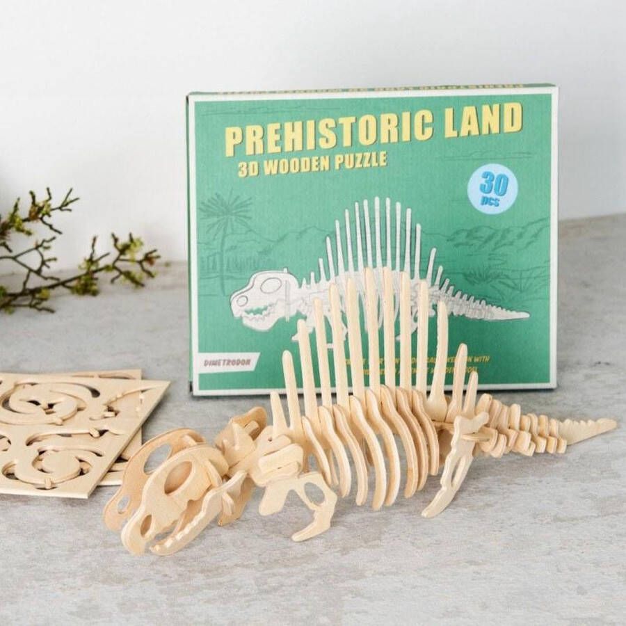 Rex London Dino houten 3D puzzel dimetrodon