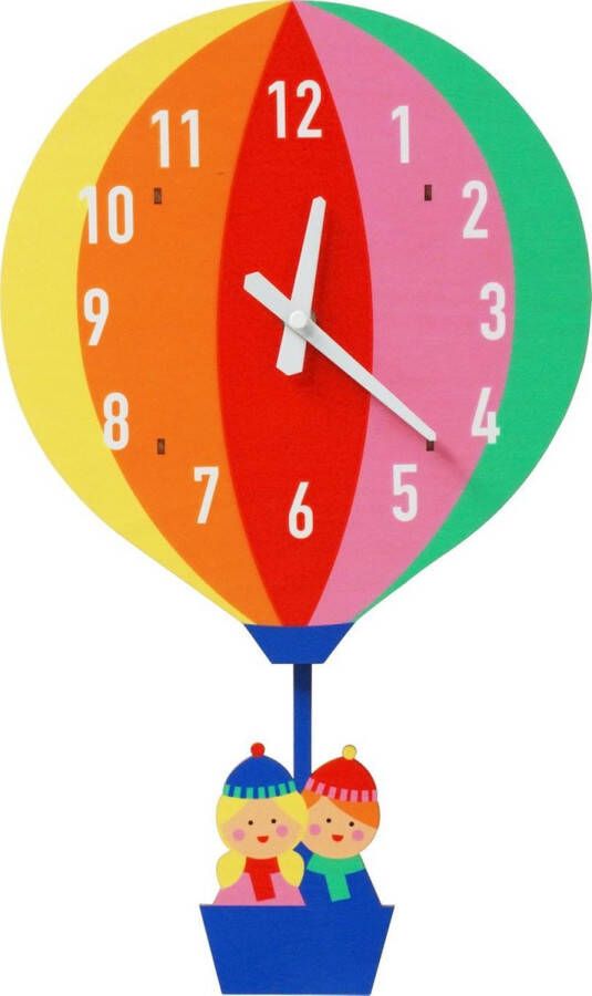 Rex London Houten wandklok Hot Air Balloon Klok voor kinderkamer Luchtballon