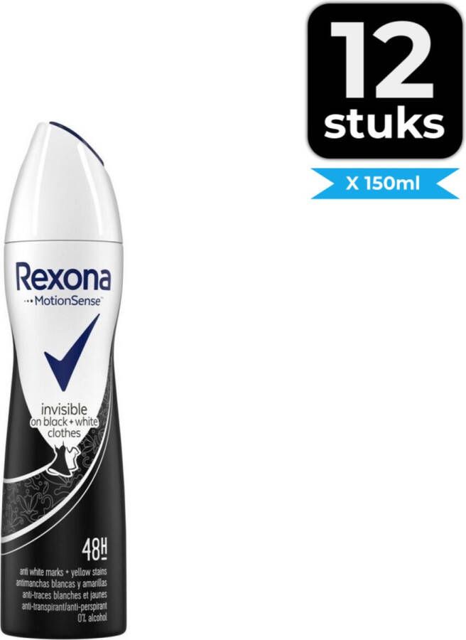 Rexona Deodorant Spray Invisible Diamond 150 ml Voordeelverpakking 12 stuks