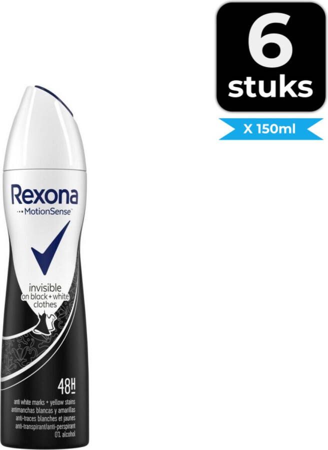 Rexona Deodorant Spray Invisible Diamond 150 ml Voordeelverpakking 6 stuks