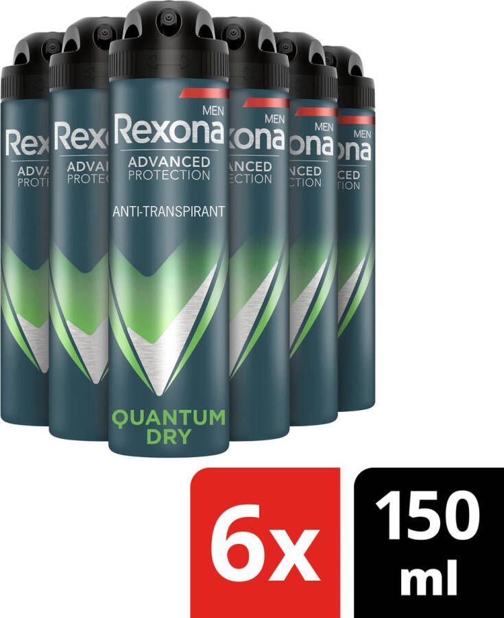 Rexona Men Advanced Protection Quantum Dry deodorant 6 x 150 ml voordeelverpakking