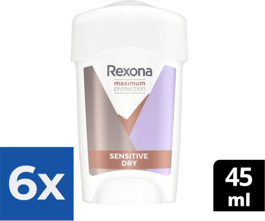 Rexona Maximum Protection Deodorant Sensitive Dry 45 ml Voordeelverpakking 6 stuks