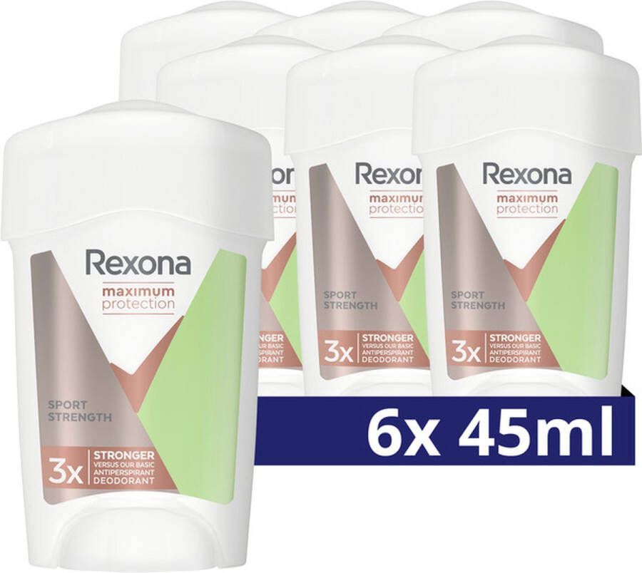 Rexona Women Maximum Protection Sport Strength Anti-Transpirant Deodorant Stick 6 x 45 ml Voordeelverpakking