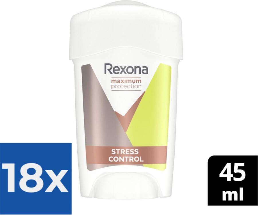 Rexona Maximum Protection Stress Control Dry Deodorant 45 ml Voordeelverpakking 18 stuks