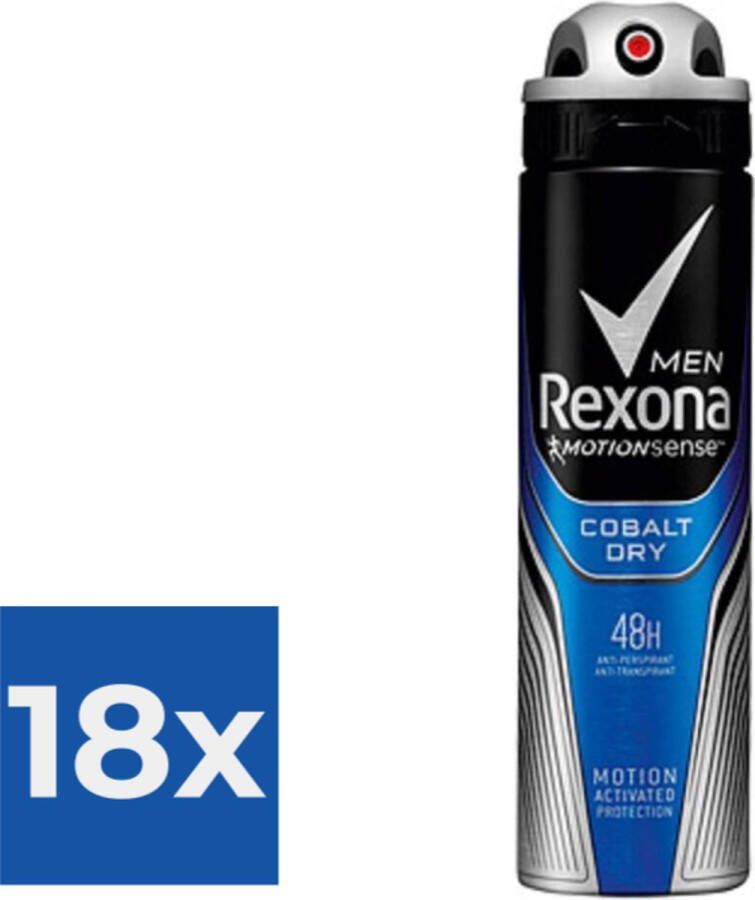 Rexona Men Dry Cobalt 150 ml Deodorant Voordeelverpakking 18 stuks