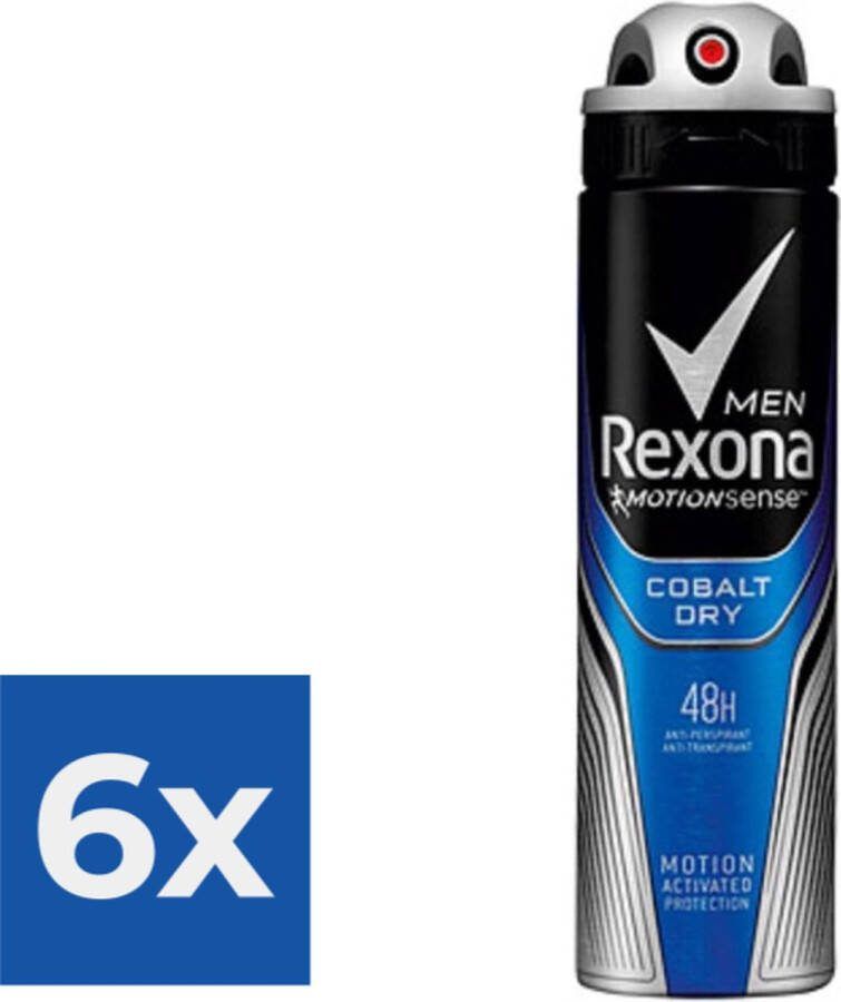 Rexona Men Dry Cobalt 150 ml Deodorant Voordeelverpakking 6 stuks