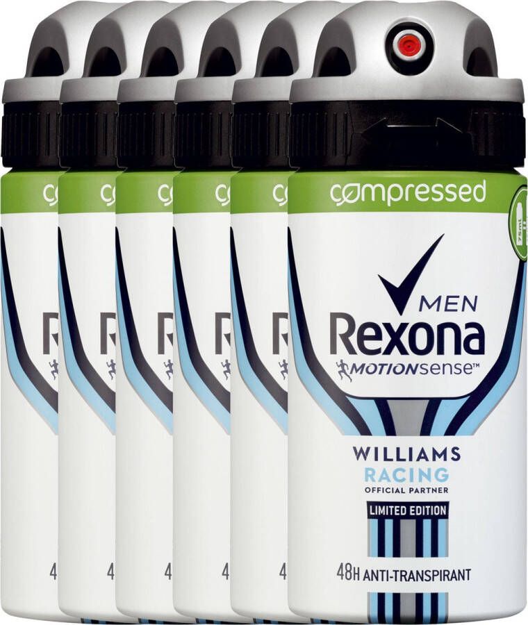 Rexona Men Williams F1 6 x 75 ml Deodorant Spray