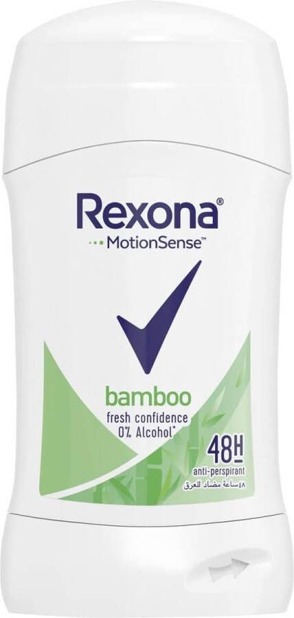 Rexona Motion Sense Bamboo Deodorant Vrouw 40g Delicate Alcoholvrije Deodorant Cream Stick