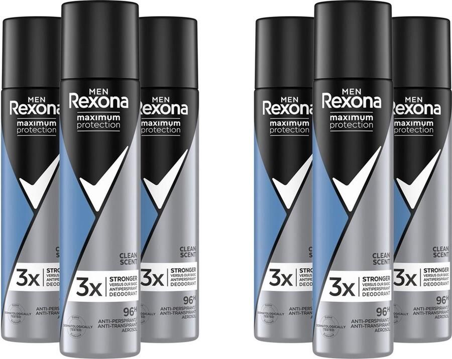 Rexona Men Maximum Protection Clean Scent Deodorant 6 x 100 ml Voordeelverpakking