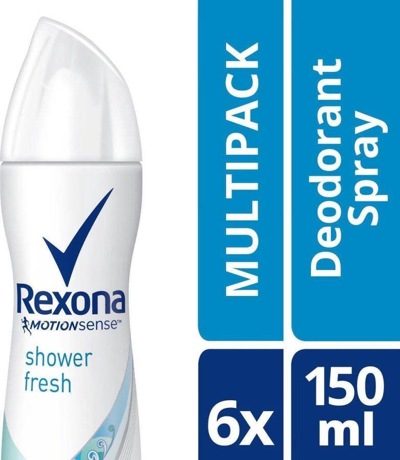 Rexona Women Shower Fresh 150 ml Deodorant Spray 6 stuks Voordeelverpakking