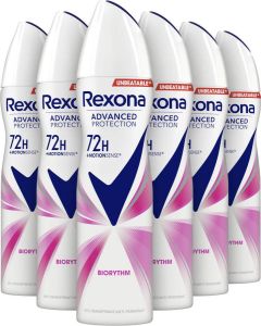 Rexona Women Advanced Protection Biorythm deodorant 6 x 150 ml voordeelverpakking