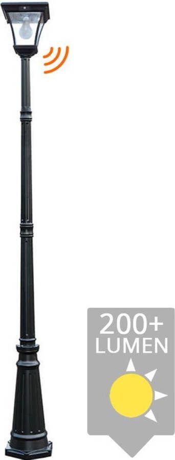 RexTech Solar buitenlamp 'London' 185 cm hoge lantaarnpaal Met bewegingssensor Lantaarnpaal voor buiten Lantaarn op zonne-energie