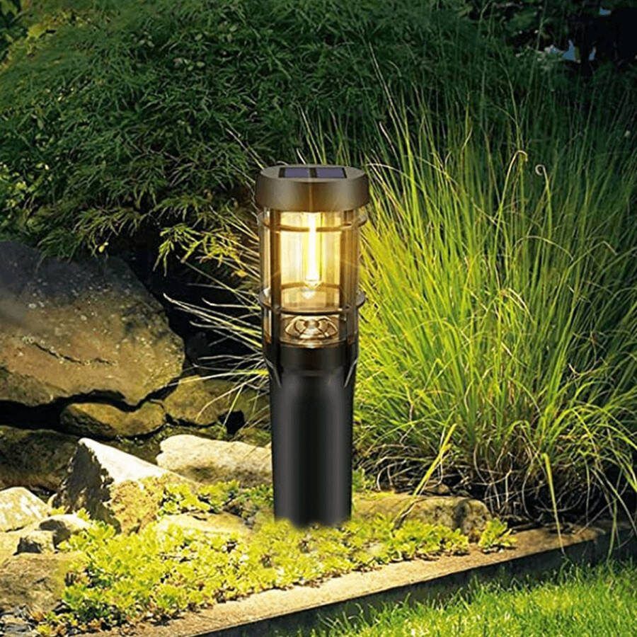 Rextech Solar padverlichting 'Saturn' Set van 2 Buitenlamp Tuinverlichting op zonne-energie Zwart