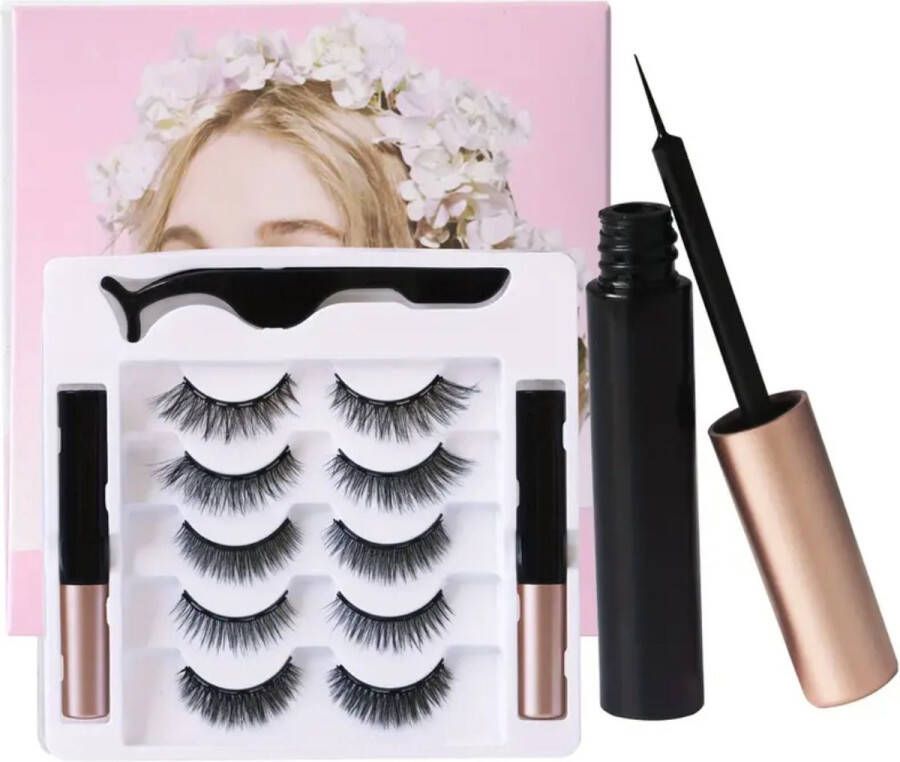 Rheme Magnetische Wimpers Eyeliner & Pincet Wimper Extension 3 Paar Nepwimpers Fake Lashes Set