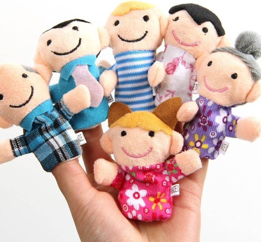 Rheme Vingerpoppetjes Familie 6 Stuks Poppenkast Poppen Vingertop Familie Marionet Mascotte