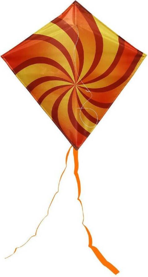 Rhombus junior diamond vlieger oranje voor kinderen 65 x 65 cm Kindervlieger Strandspeelgoed Buitenspeelgoed