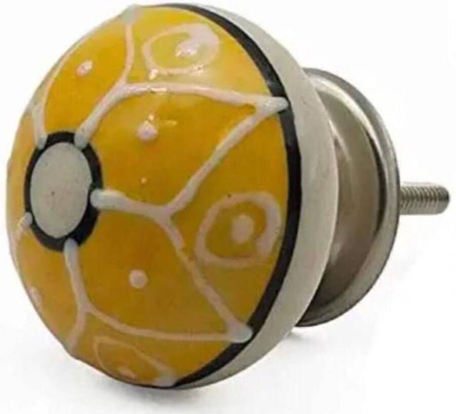 RiaD Prachtige deurknop keramiek geel met schroef voor kast DIY kastknop- Meubelknop Deurknoppen voor kasten Meubelbeslag Deurknopjes Meubelknoppen