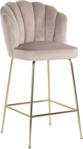 Richmond Interiors Richmond Barstoel 'Pippa' Velvet kleur Khaki (zithoogte 80cm)