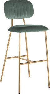 Richmond Interiors Richmond Barstoel 'Xenia' Velvet kleur Groen (zithoogte 79cm)