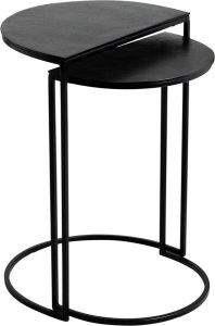 Richmond Interiors Richmond Bijzettafel 'Bolder' Set van 2 stuks kleur Zwart