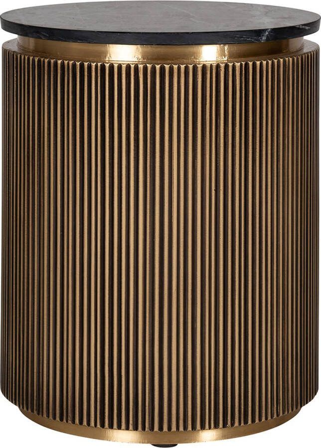 Richmond Interiors Richmond Ronde Bijzettafel Ironville Ø 50cm goud zwart marmer