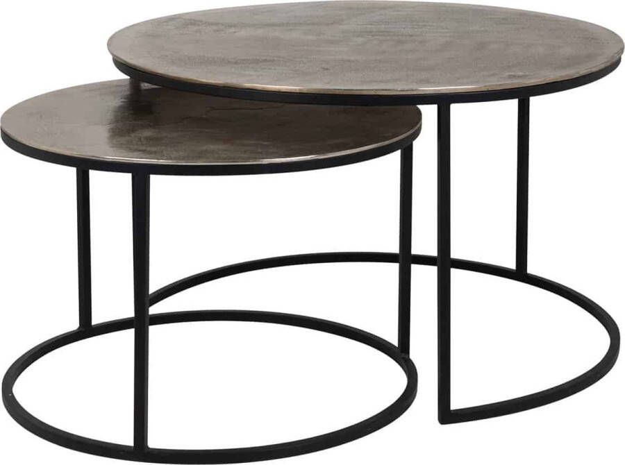 Richmond Interiors Richmond Salontafel Asher Set van 2 stuks Zwart Rond
