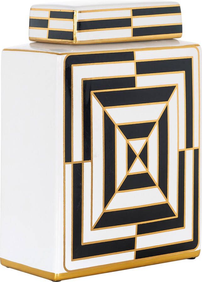 Richmond Interiors Richmond Pot Filou Keramiek 27cm Zwart Wit