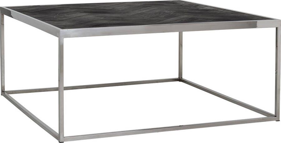 Richmond Interiors Richmond Salontafel Blackbone Eikenhout en Staal Zwart Zilver 90 x 90cm Vierkant